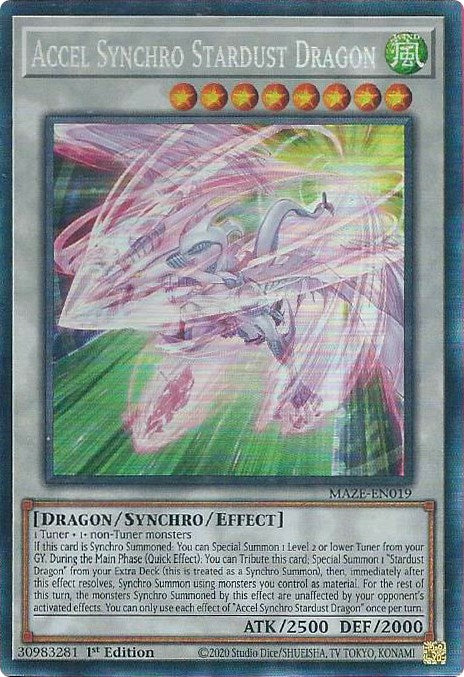 Accel Synchro Stardust Dragon [MAZE-EN019] Collector's Rare | Game Master's Emporium (The New GME)