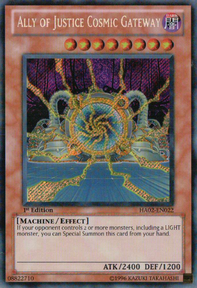 Ally of Justice Cosmic Gateway [HA02-EN022] Secret Rare | Game Master's Emporium (The New GME)