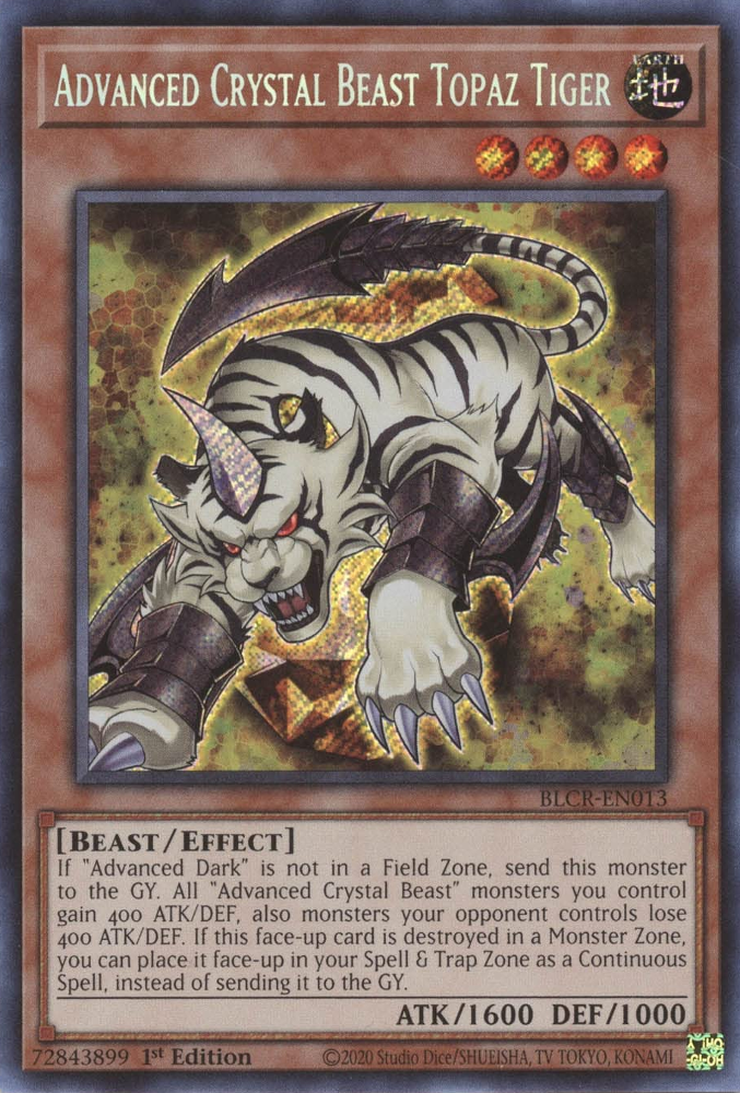 Advanced Crystal Beast Topaz Tiger [BLCR-EN013] Secret Rare | Game Master's Emporium (The New GME)