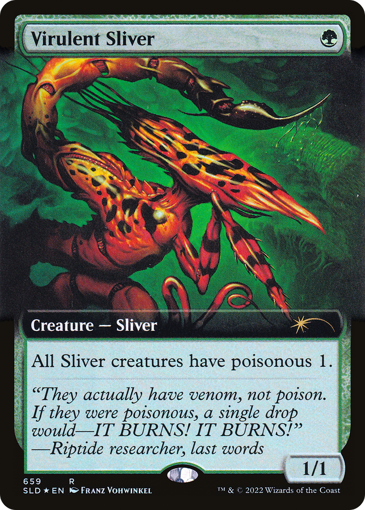 Virulent Sliver (Extended Art) (Step-and-Compleat Foil) [Secret Lair Drop Promos] | Game Master's Emporium (The New GME)