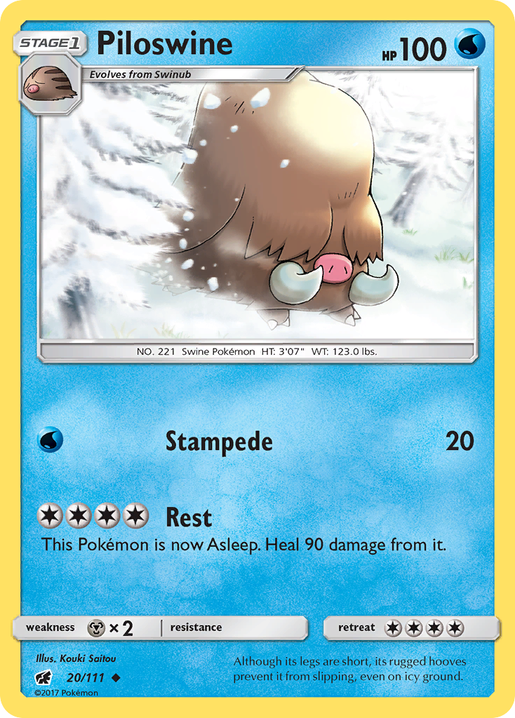 Piloswine (20/111) [Sun & Moon: Crimson Invasion] | Game Master's Emporium (The New GME)