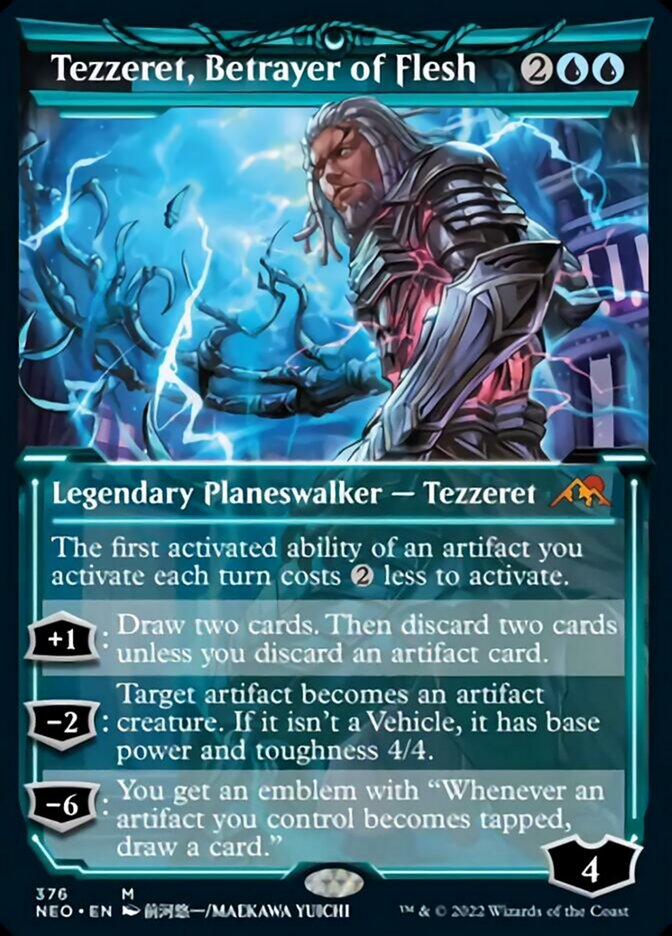 Tezzeret, Betrayer of Flesh (Showcase Soft Glow) [Kamigawa: Neon Dynasty] | Game Master's Emporium (The New GME)