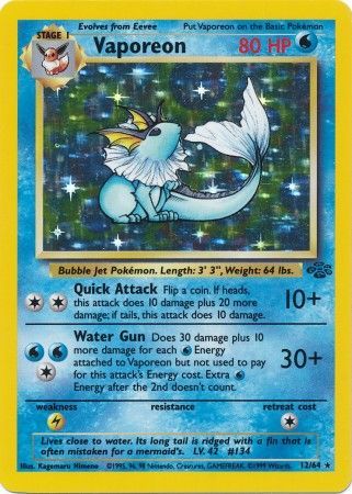Vaporeon (12/64) [Jungle Unlimited] | Game Master's Emporium (The New GME)