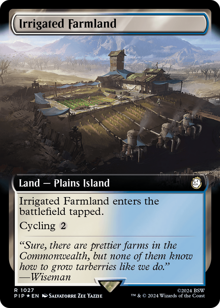 Irrigated Farmland (Extended Art) (Surge Foil) [Fallout] | Game Master's Emporium (The New GME)