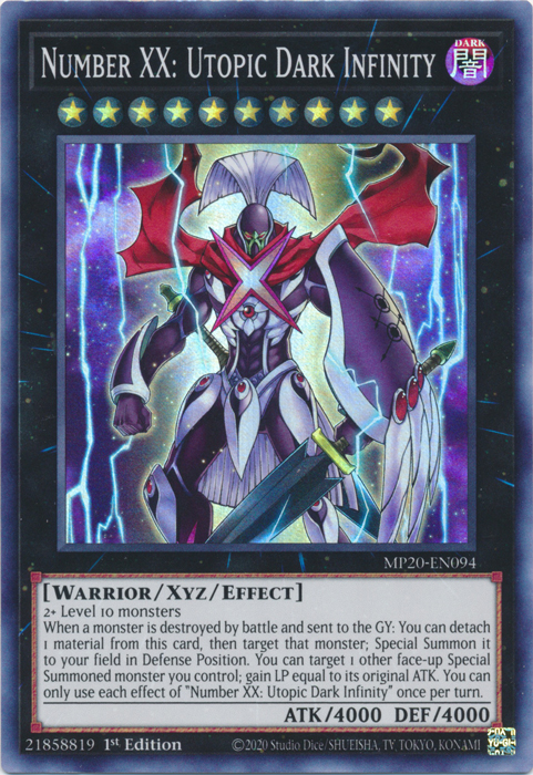 Number XX: Utopic Dark Infinity [MP20-EN094] Super Rare | Game Master's Emporium (The New GME)