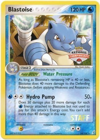 Blastoise (14/100) (National Championship Promo Staff) [EX: Crystal Guardians] | Game Master's Emporium (The New GME)