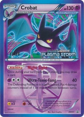 Crobat Team Plasma (BW51) (Staff Prerelease Promo) [Black & White: Black Star Promos] | Game Master's Emporium (The New GME)