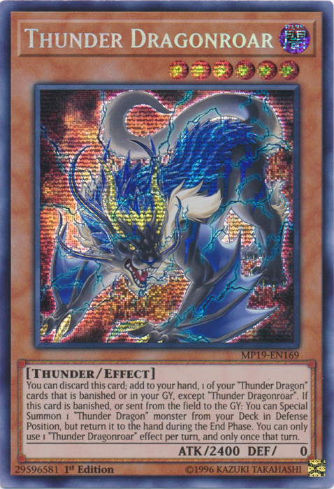 Thunder Dragonroar [MP19-EN169] Prismatic Secret Rare | Game Master's Emporium (The New GME)