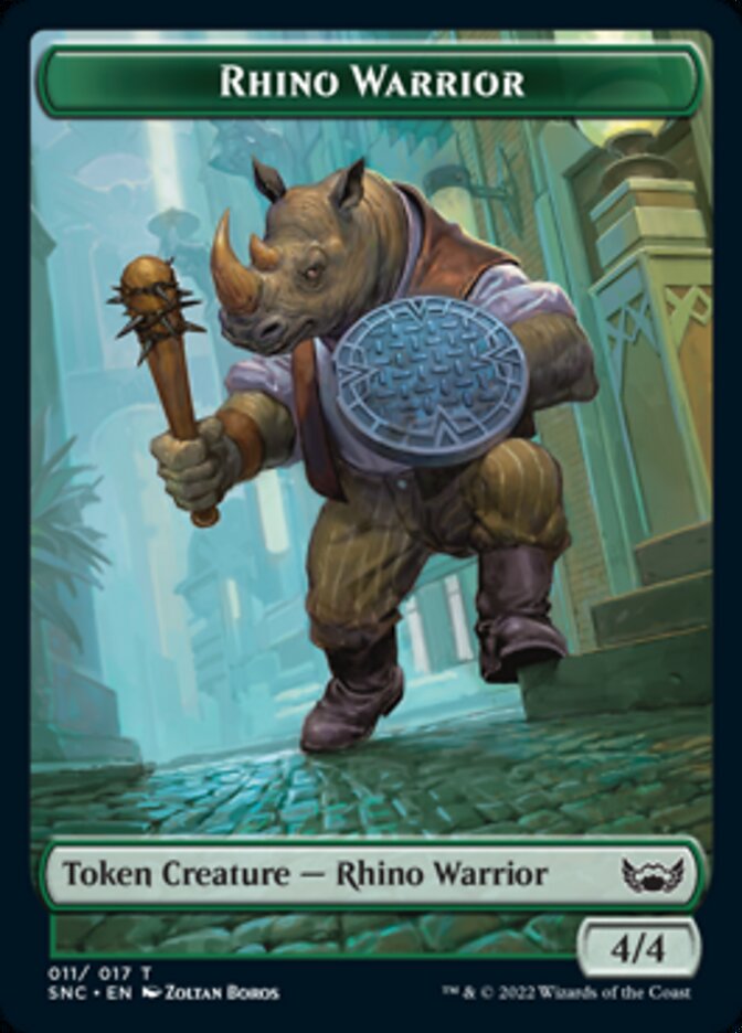 Treasure (016) // Rhino Warrior Double-Sided Token [Streets of New Capenna Tokens] | Game Master's Emporium (The New GME)