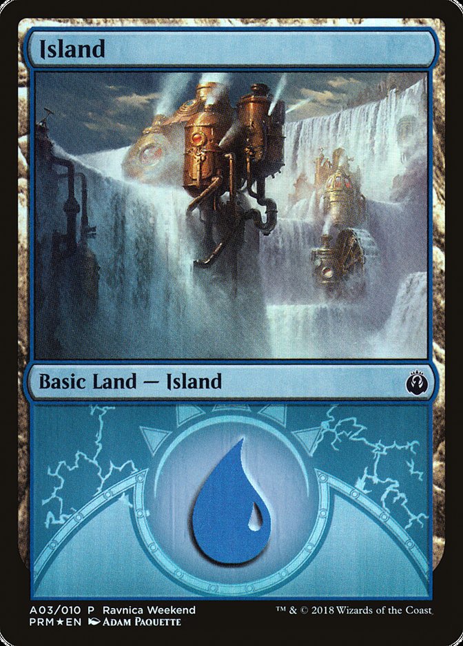 Island (A03) [Ravnica Allegiance Ravnica Weekend] | Game Master's Emporium (The New GME)