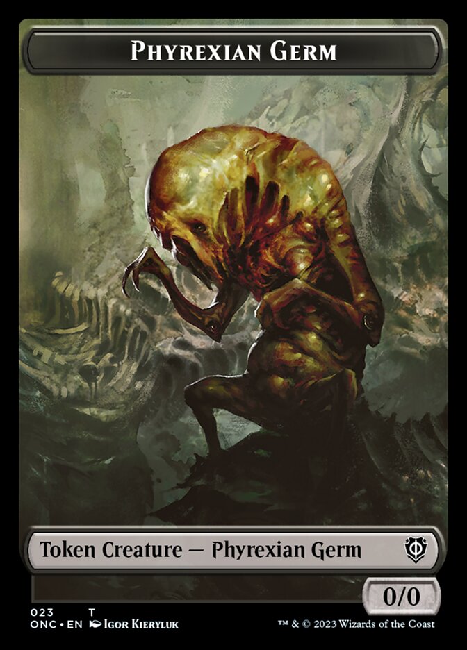Rebel // Phyrexian Germ Double-Sided Token [Phyrexia: All Will Be One Commander Tokens] | Game Master's Emporium (The New GME)