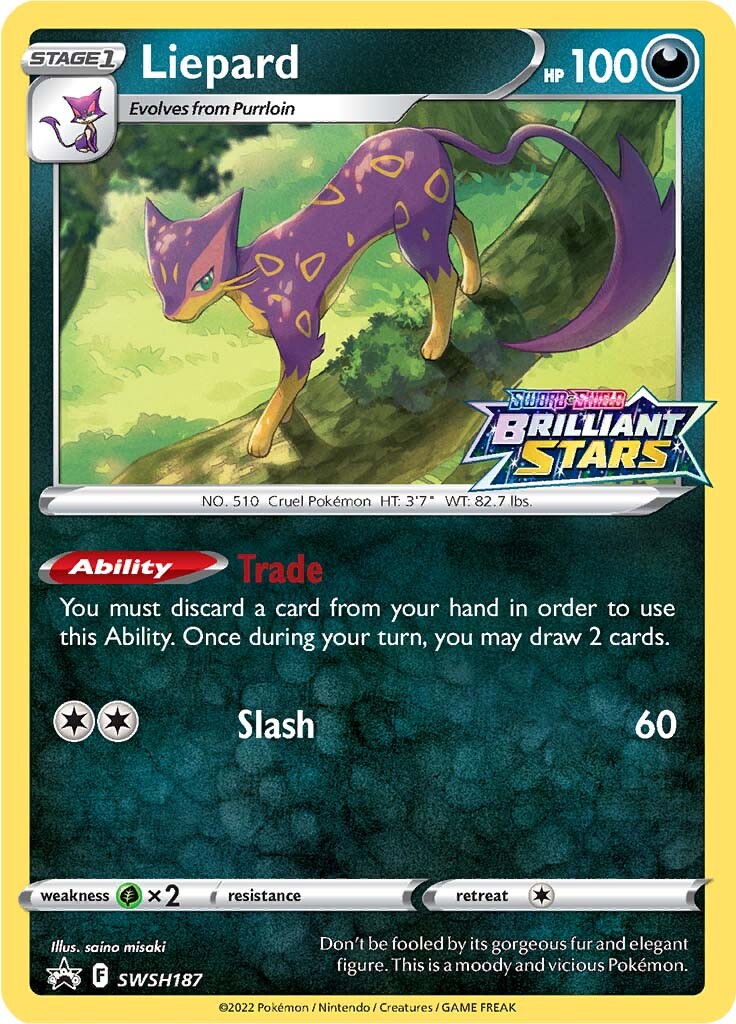 Liepard (SWSH187) (Prerelease Promo) [Sword & Shield: Black Star Promos] | Game Master's Emporium (The New GME)