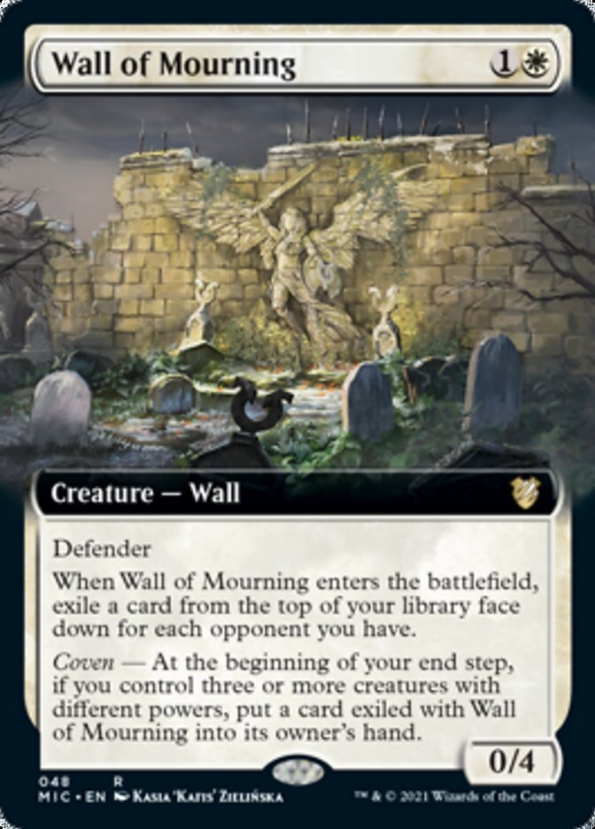 Wall of Mourning (Extended Art) [Innistrad: Midnight Hunt Commander] | Game Master's Emporium (The New GME)