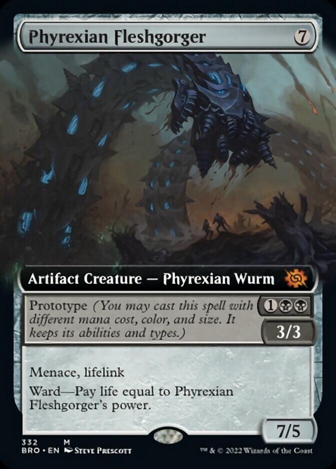 Phyrexian Fleshgorger (Extended Art) [The Brothers' War] | Game Master's Emporium (The New GME)