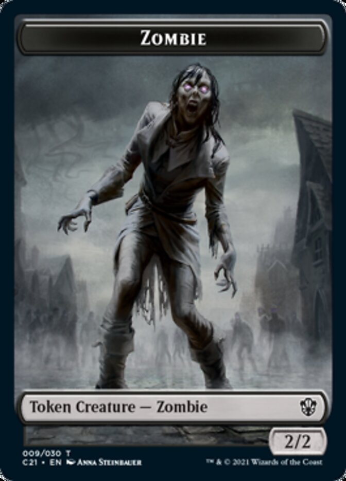 Zombie // Spirit Double-Sided Token [Commander 2021 Tokens] | Game Master's Emporium (The New GME)