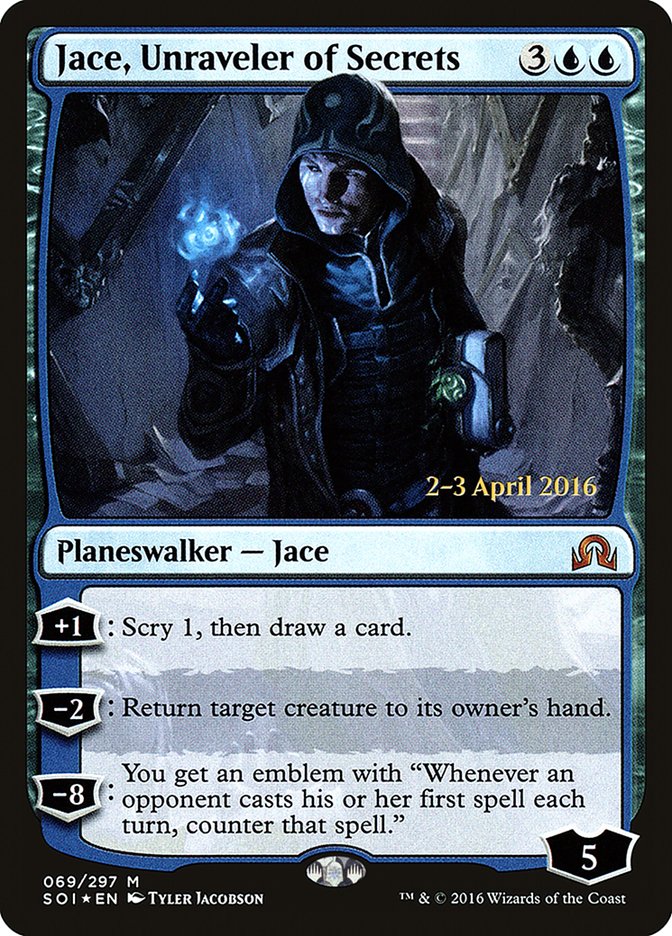 Jace, Unraveler of Secrets [Shadows over Innistrad Prerelease Promos] | Game Master's Emporium (The New GME)