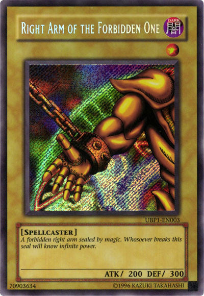 Right Arm of the Forbidden One [UBP1-EN003] Secret Rare | Game Master's Emporium (The New GME)