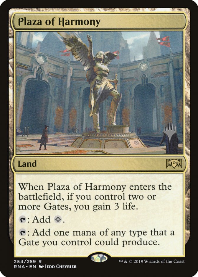 Plaza of Harmony (Promo Pack) [Ravnica Allegiance Promos] | Game Master's Emporium (The New GME)
