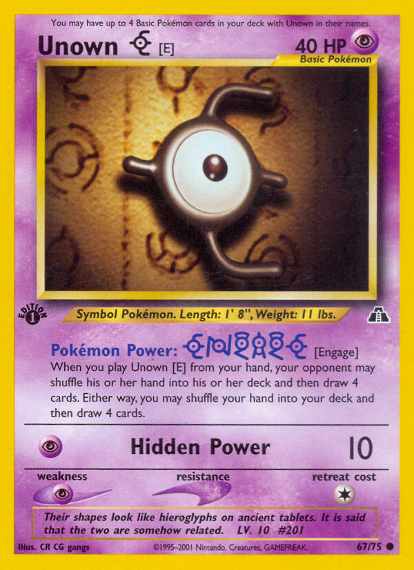 Unown [E] (67/75) [Neo Discovery 1st Edition] | Game Master's Emporium (The New GME)