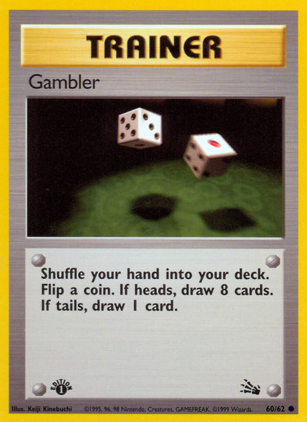 Gambler (60/62) [Fossil 1st Edition] | Game Master's Emporium (The New GME)