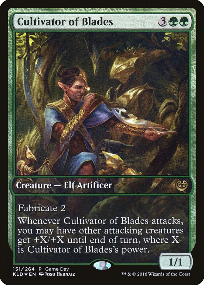 Cultivator of Blades (Game Day) (Full Art) [Kaladesh Promos] | Game Master's Emporium (The New GME)