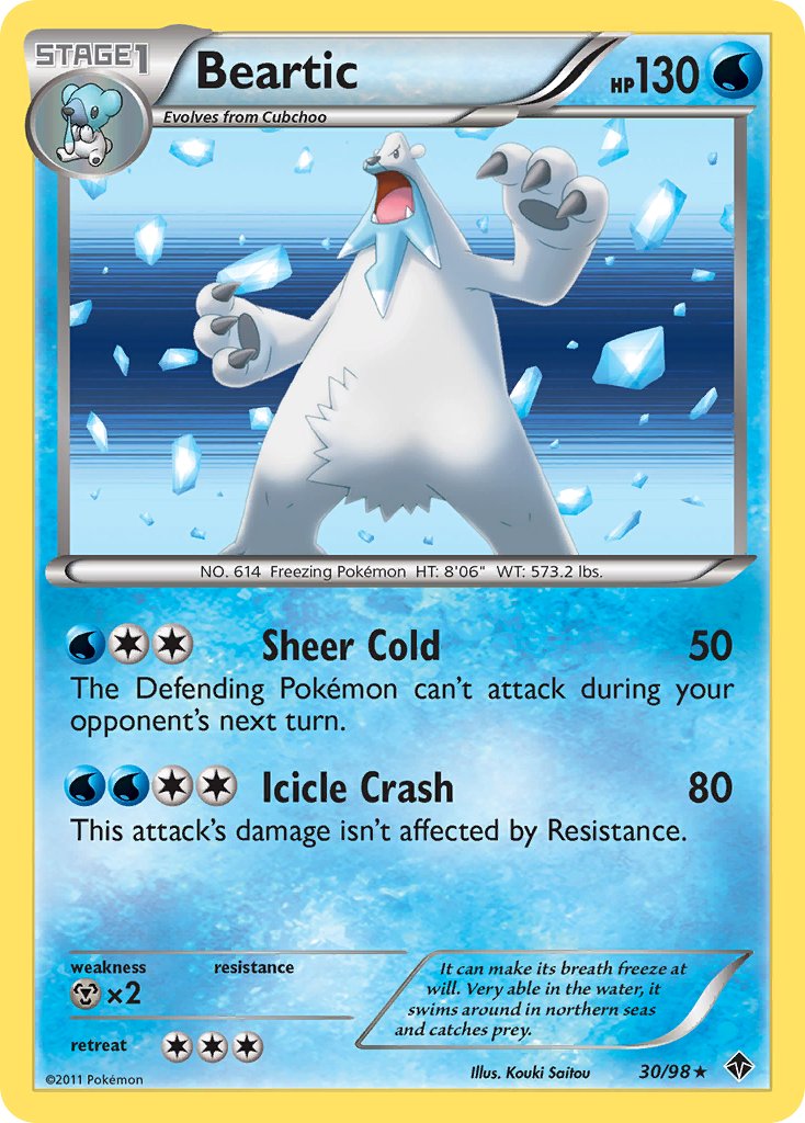 Beartic (30/98) (Cracked Ice Holo) (Blister Exclusive) [Black & White: Emerging Powers] | Game Master's Emporium (The New GME)