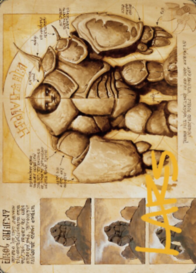 Precursor Golem Art Card (Gold-Stamped Signature) [The Brothers' War Art Series] | Game Master's Emporium (The New GME)