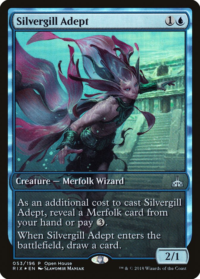 Silvergill Adept (Open House) (Extended Art) [Rivals of Ixalan Promos] | Game Master's Emporium (The New GME)