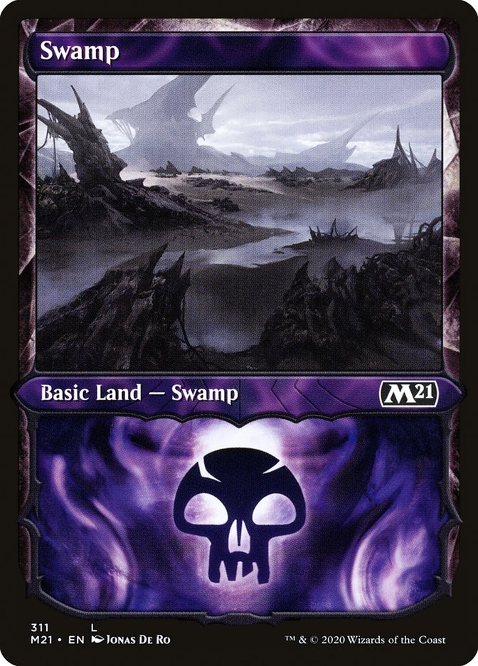 Swamp (311) (Showcase) [Core Set 2021] | Game Master's Emporium (The New GME)