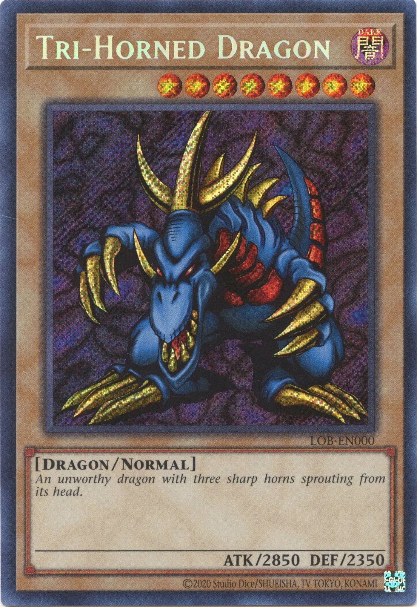 Tri-Horned Dragon (25th Anniversary) [LOB-EN000] Secret Rare | Game Master's Emporium (The New GME)