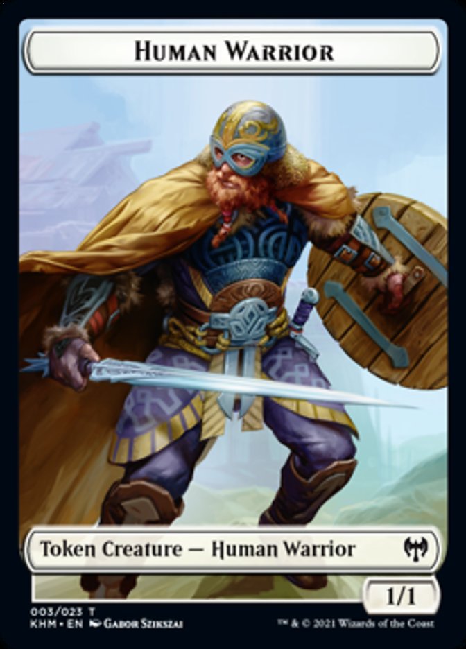 Human Warrior Token [Kaldheim Tokens] | Game Master's Emporium (The New GME)