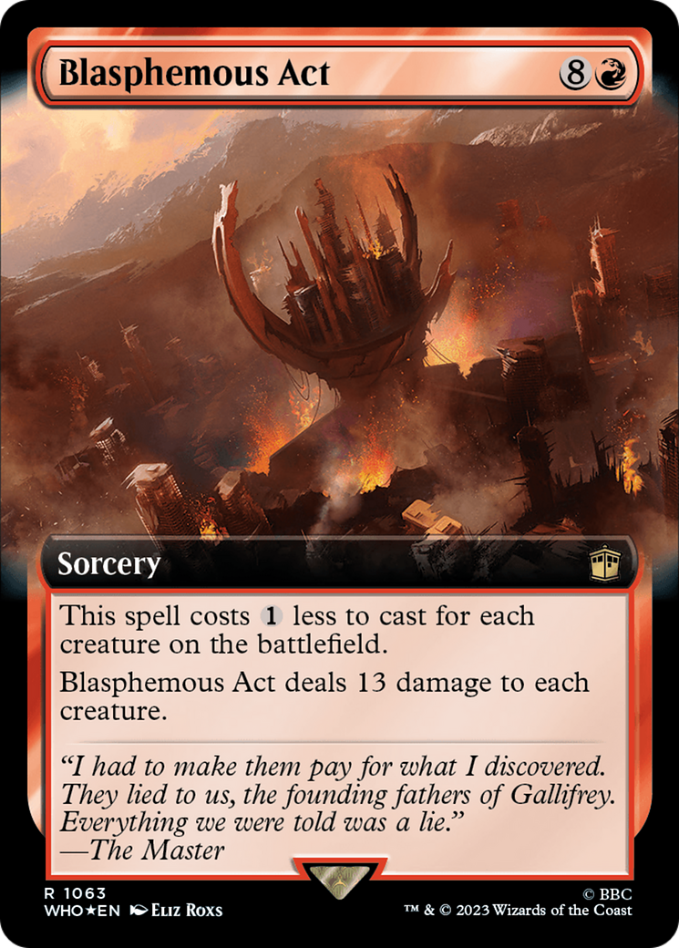 Blasphemous Act (Extended Art) (Surge Foil) [Doctor Who] | Game Master's Emporium (The New GME)