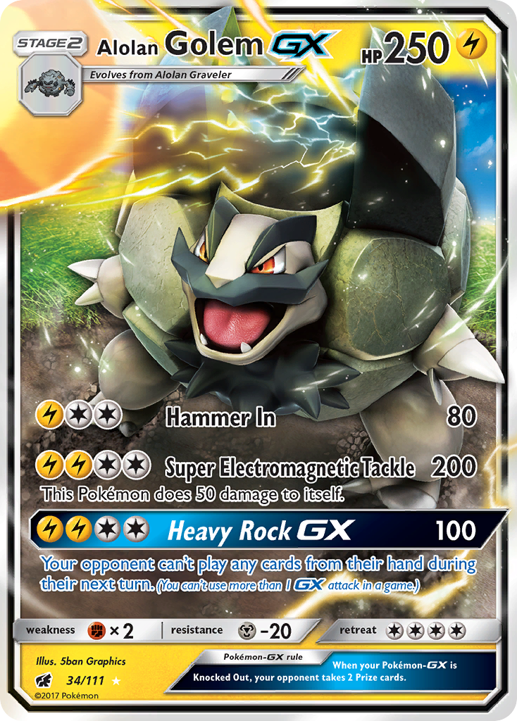 Alolan Golem GX (34/111) [Sun & Moon: Crimson Invasion] | Game Master's Emporium (The New GME)