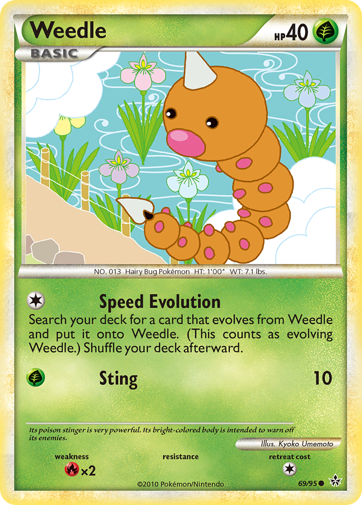 Weedle (69/95) [HeartGold & SoulSilver: Unleashed] | Game Master's Emporium (The New GME)