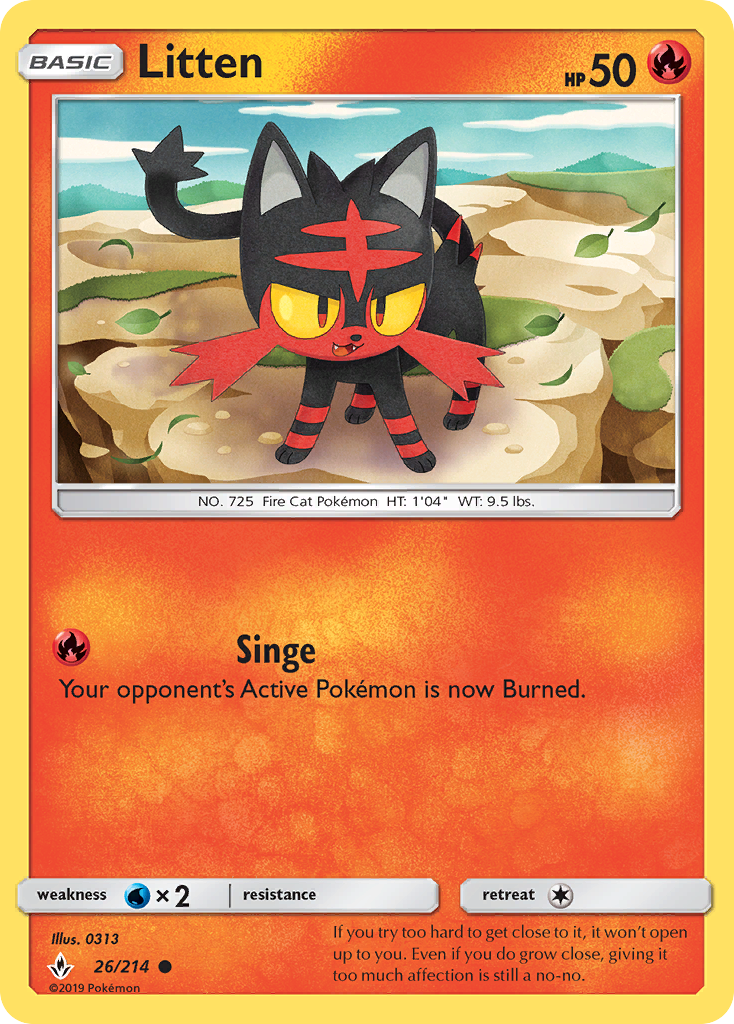 Litten (26/214) [Sun & Moon: Unbroken Bonds] | Game Master's Emporium (The New GME)