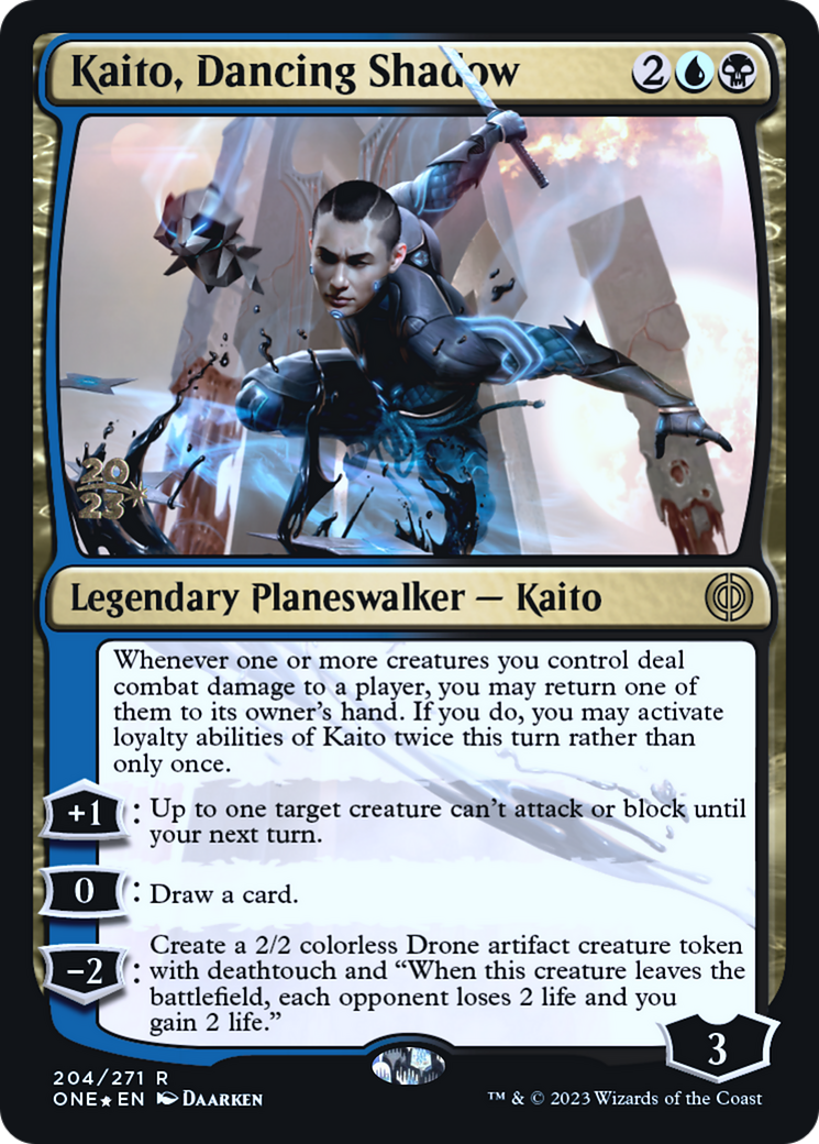 Kaito, Dancing Shadow [Phyrexia: All Will Be One Prerelease Promos] | Game Master's Emporium (The New GME)