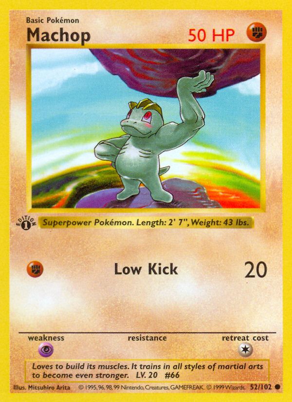 Machop (52/102) (Shadowless) [Base Set 1st Edition] | Game Master's Emporium (The New GME)