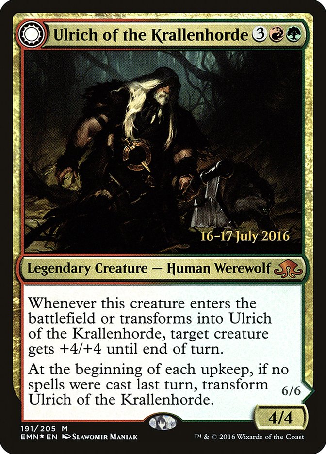 Ulrich of the Krallenhorde // Ulrich, Uncontested Alpha [Eldritch Moon Prerelease Promos] | Game Master's Emporium (The New GME)