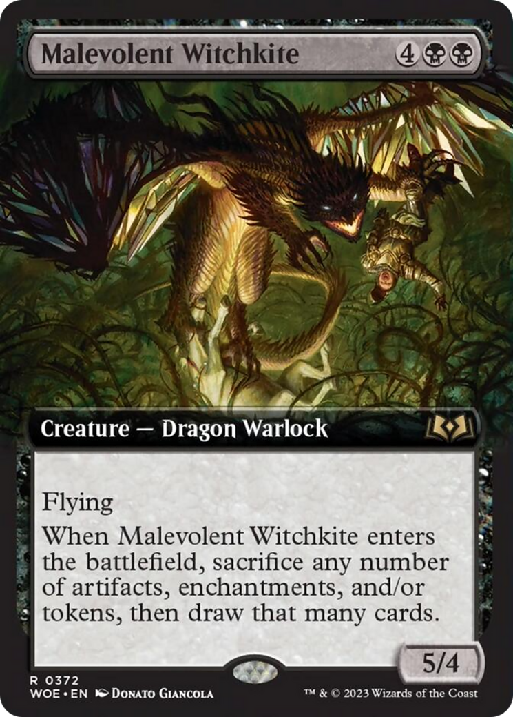 Malevolent Witchkite (Extended Art) [Wilds of Eldraine] | Game Master's Emporium (The New GME)