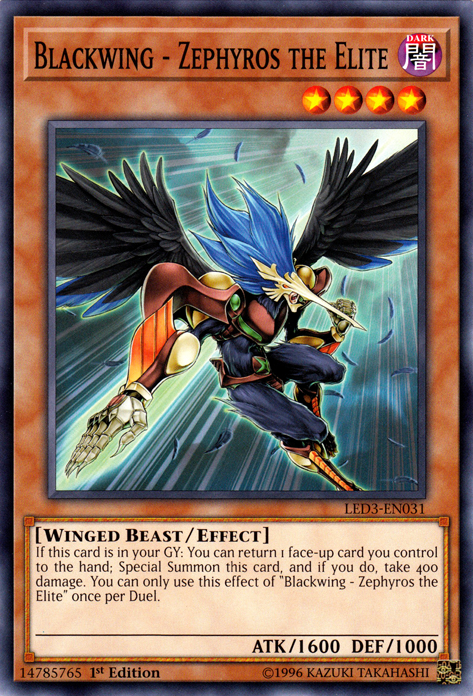 Blackwing - Zephyros the Elite [LED3-EN031] Common | Game Master's Emporium (The New GME)