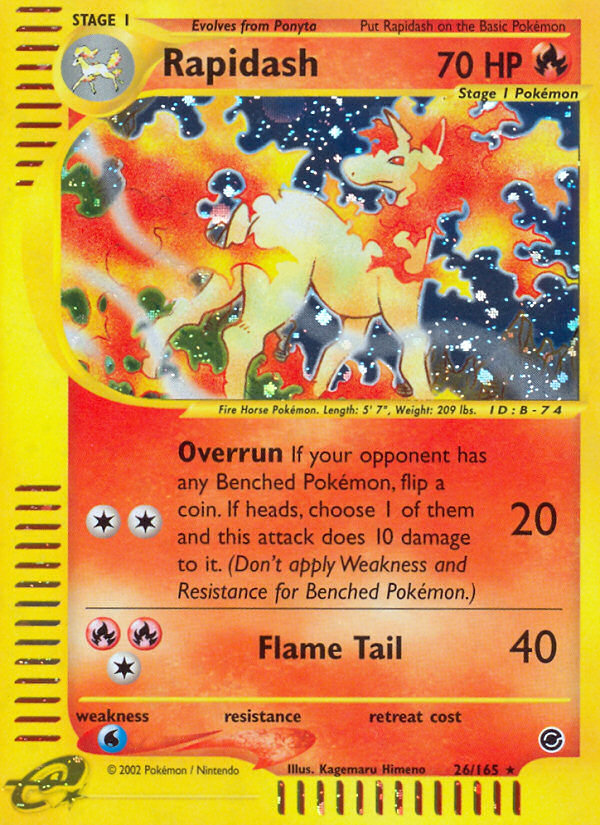 Rapidash (26/165) [Expedition: Base Set] | Game Master's Emporium (The New GME)