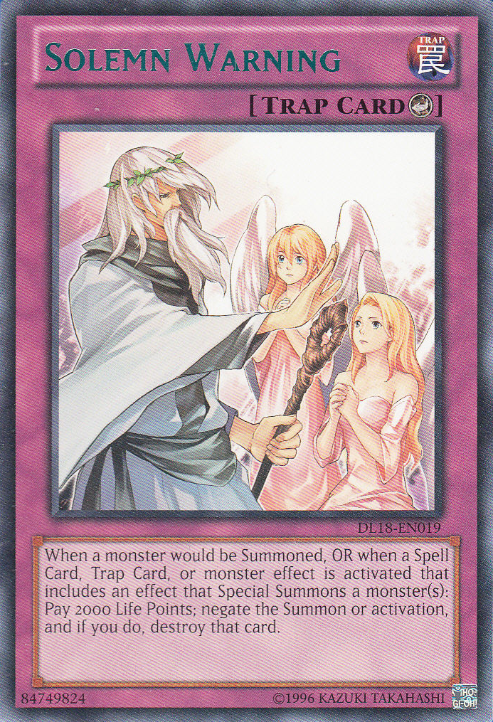 Solemn Warning (Green) [DL18-EN019] Rare | Game Master's Emporium (The New GME)