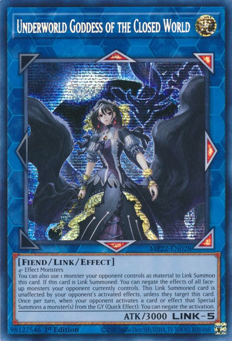 Underworld Goddess of the Closed World [MP22-EN028] Prismatic Secret Rare | Game Master's Emporium (The New GME)