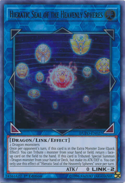 Hieratic Seal of the Heavenly Spheres [DUPO-EN027] Ultra Rare | Game Master's Emporium (The New GME)