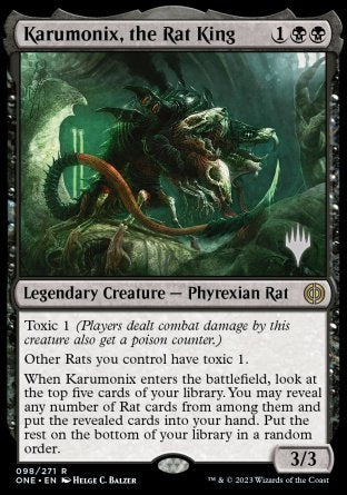 Karumonix, the Rat King (Promo Pack) [Phyrexia: All Will Be One Promos] | Game Master's Emporium (The New GME)