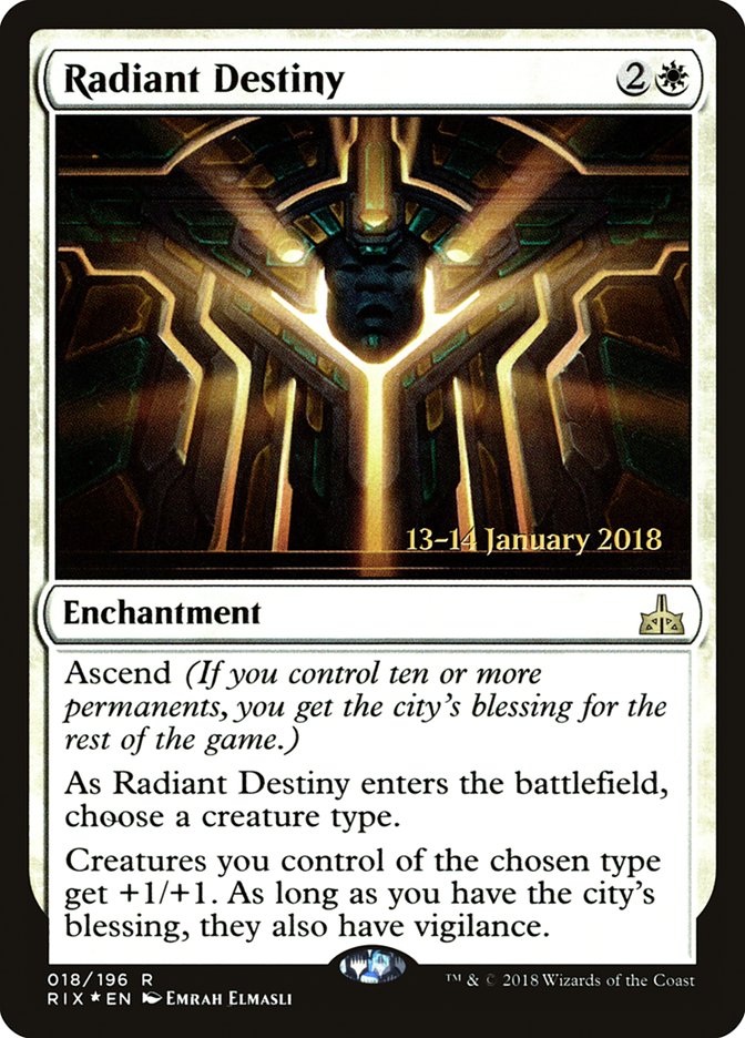 Radiant Destiny [Rivals of Ixalan Prerelease Promos] | Game Master's Emporium (The New GME)