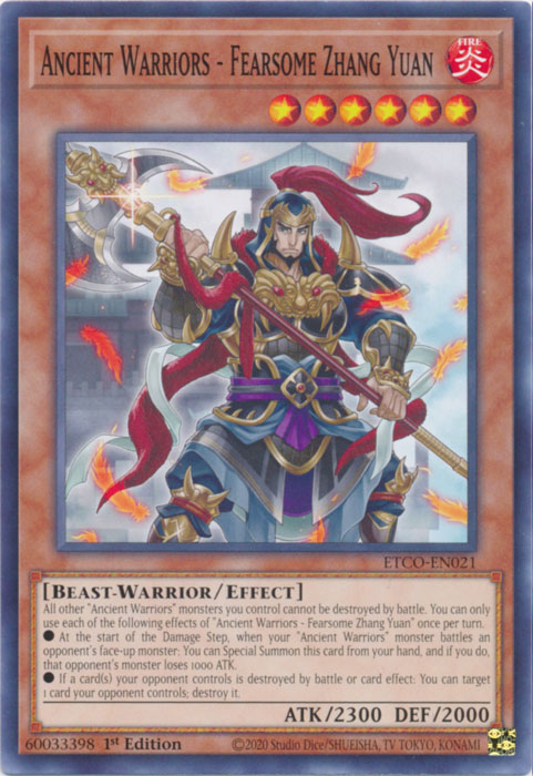 Ancient Warriors - Fearsome Zhang Yuan [ETCO-EN021] Common | Game Master's Emporium (The New GME)