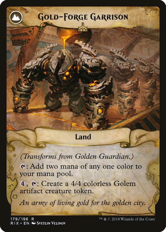 Golden Guardian // Gold-Forge Garrison [Rivals of Ixalan] | Game Master's Emporium (The New GME)