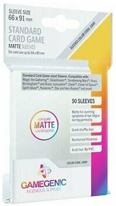 Game Genic 50 Matte Standard American Sleeves Matte 56mm x 91mm | Game Master's Emporium (The New GME)