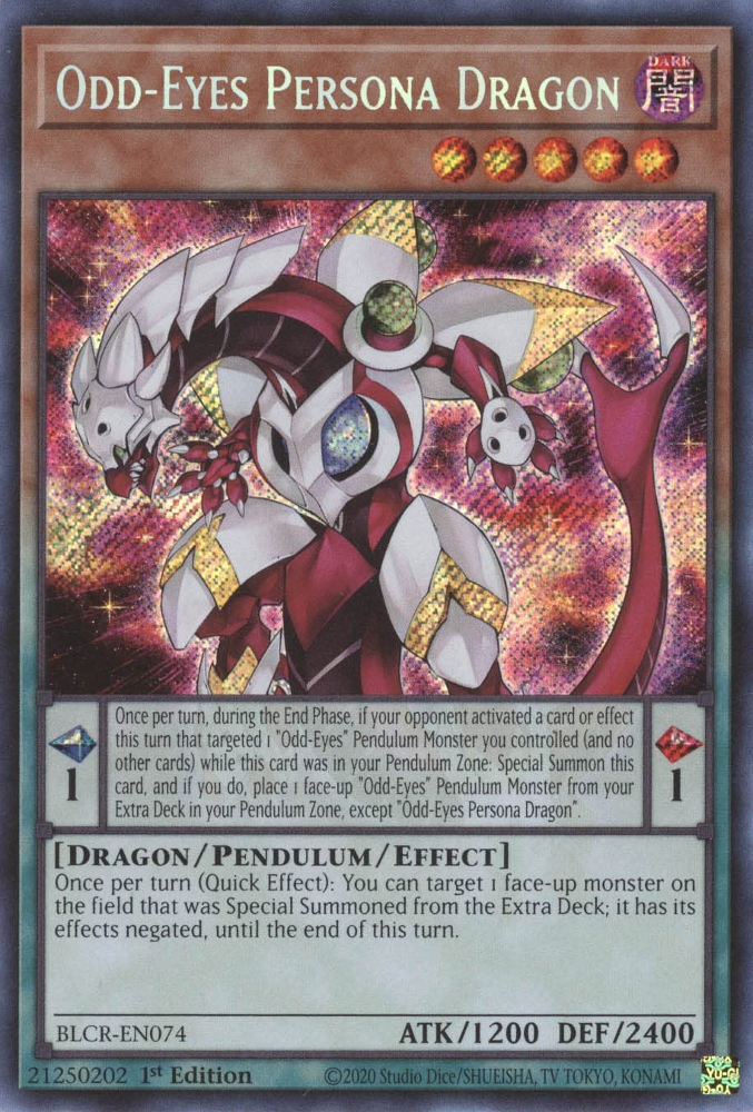 Odd-Eyes Persona Dragon [BLCR-EN074] Secret Rare | Game Master's Emporium (The New GME)